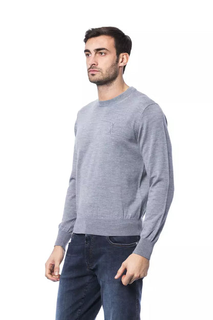 Pull en laine mérinos grise pour homme, Billionaire Italian Couture