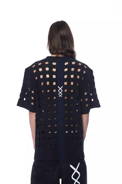 T-shirt homme en coton noir Nicolo Tonetto