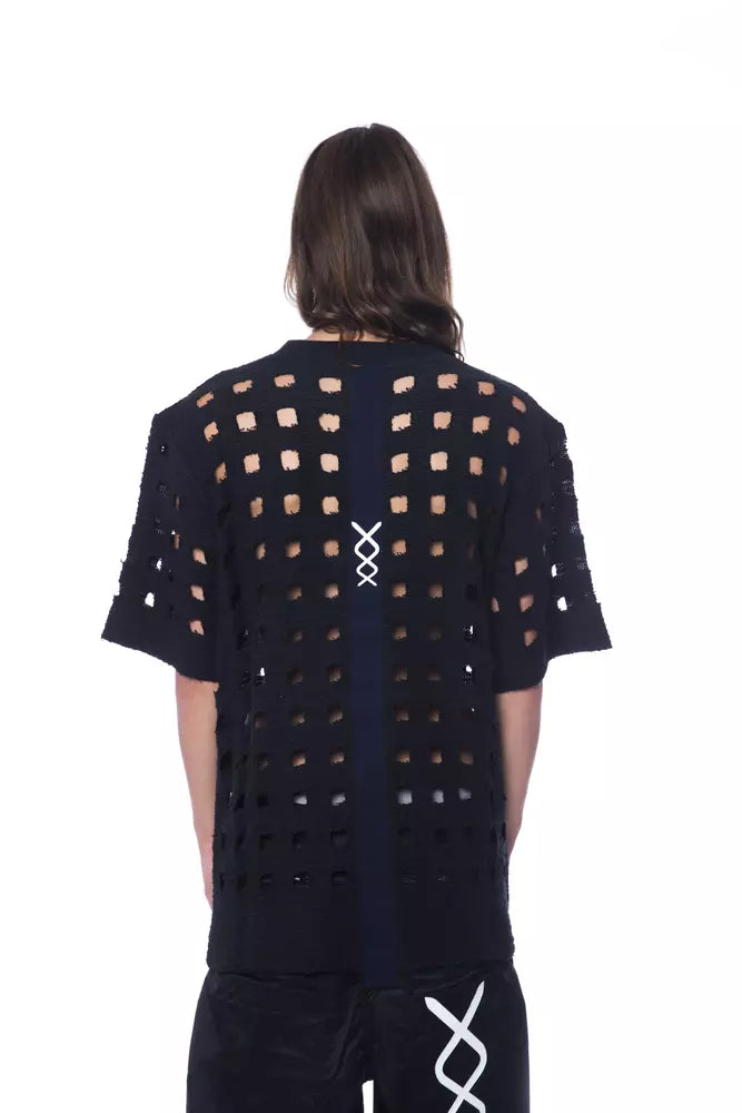 T-shirt homme en coton noir Nicolo Tonetto