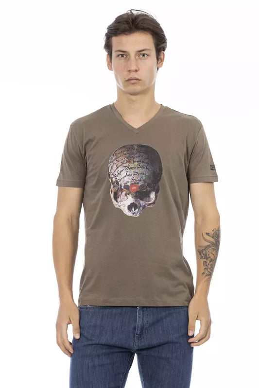 T-shirt homme en coton brun Trussardi Action