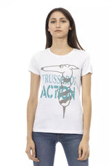 Trussardi Action T-Shirt Femme Blanc en Coton