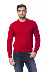 Pull homme en laine mérinos rouge de la haute couture italienne Billionaire