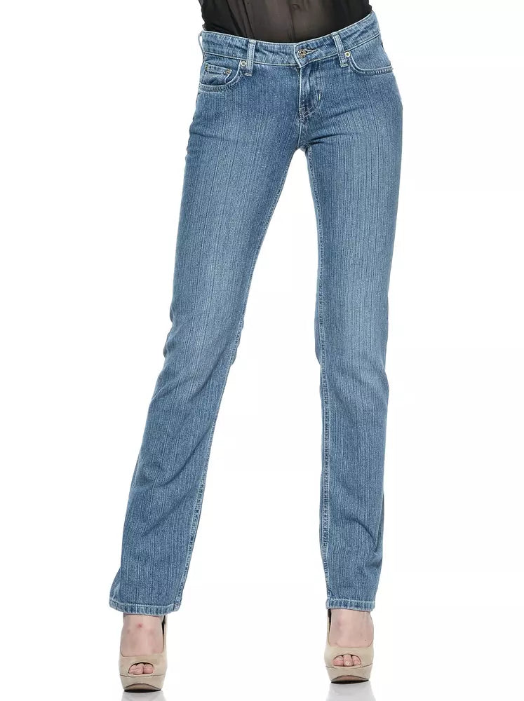 Ungaro Fever Light Blue Cotton Jeans for Women - Regular Fit