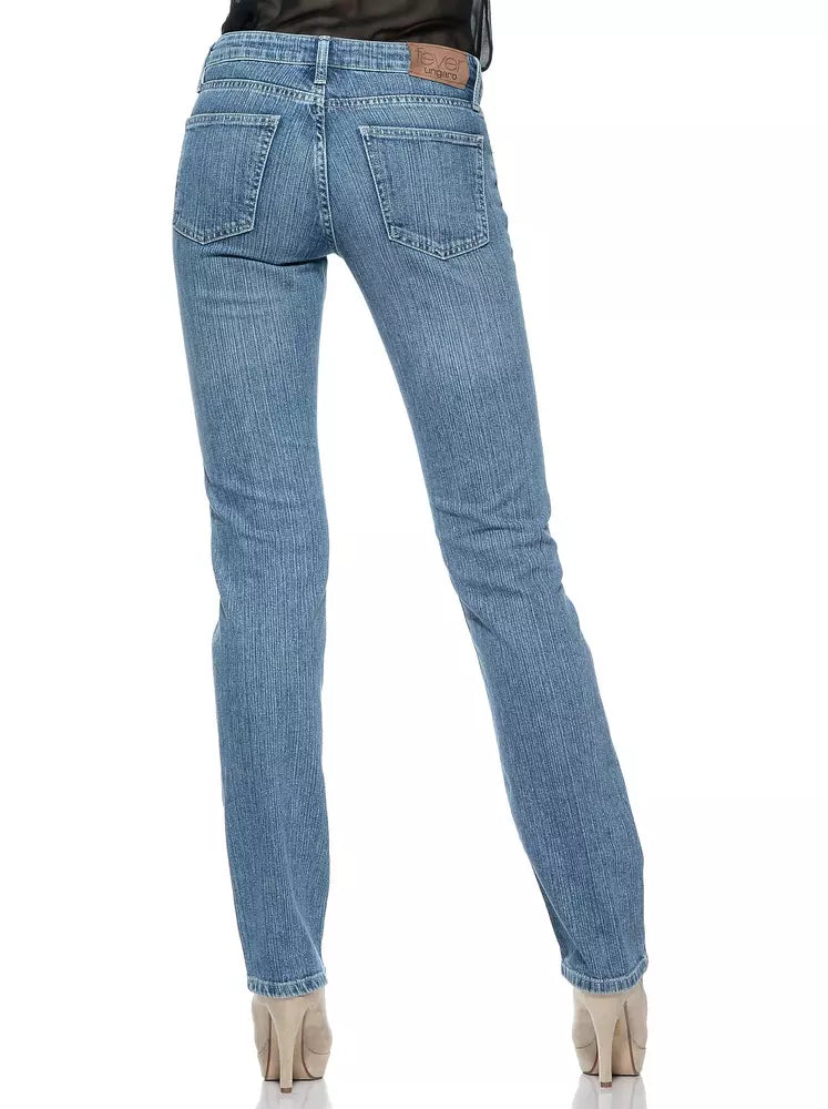 Ungaro Fever Light Blue Cotton Jeans for Women - Regular Fit