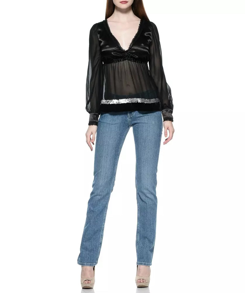 Ungaro Fever Light Blue Cotton Jeans for Women - Regular Fit