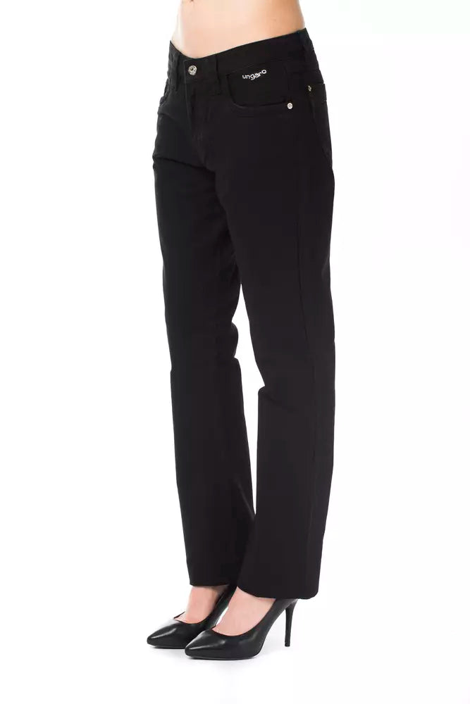 Pantalon Noir en Coton Femme Ungaro Fever - Coupe Régulière