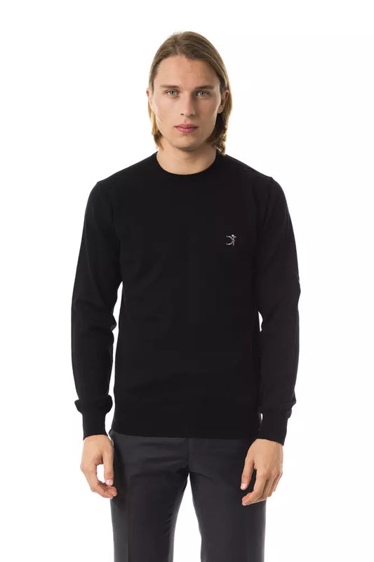 Pull en laine mérinos noire pour homme Uominitaliani