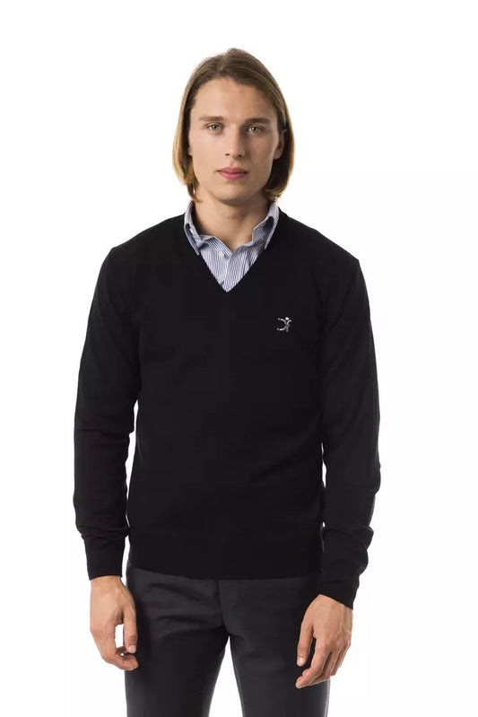 Pull en mérinos noir pour homme Uominitaliani