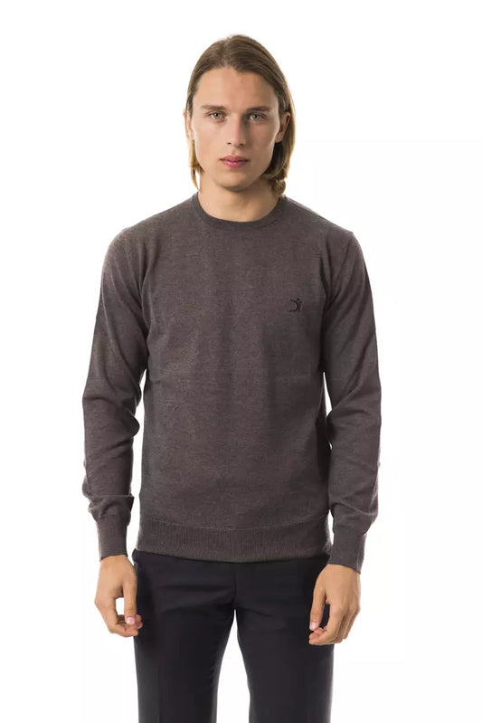 Pull en laine mérinos grise pour homme Uominitaliani
