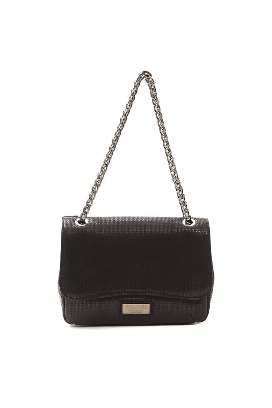 Sac bandoulière Pompei Donatella en cuir noir pour femme
