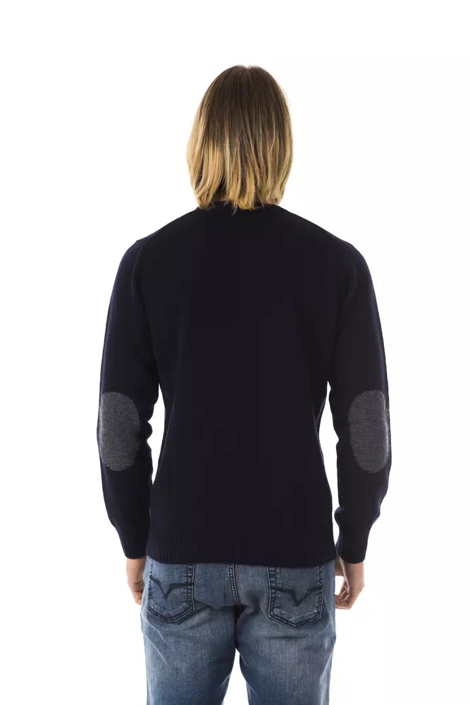 Pull en laine bleu pour homme Uominitaliani
