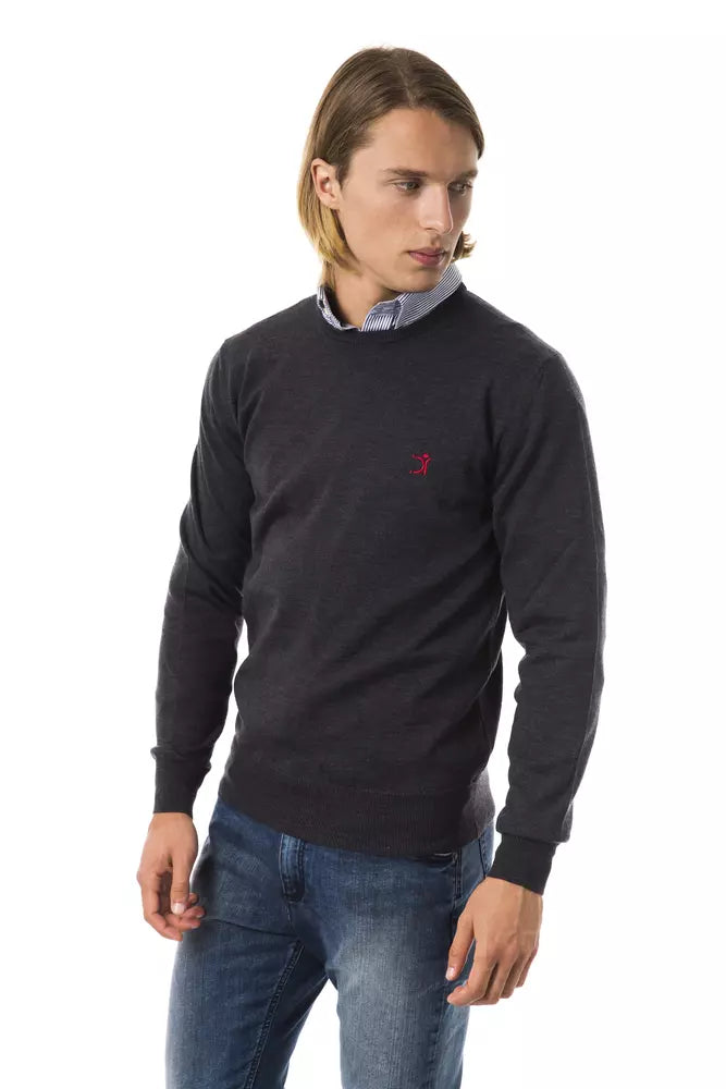 Pull en laine mérinos grise pour homme Uominitaliani