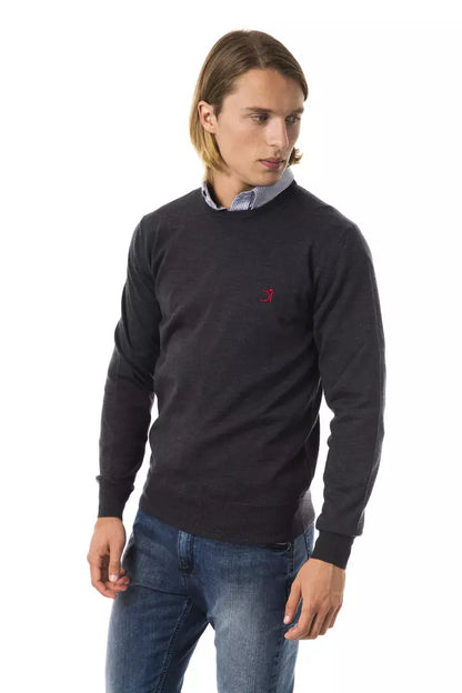 Pull en laine mérinos grise pour homme Uominitaliani