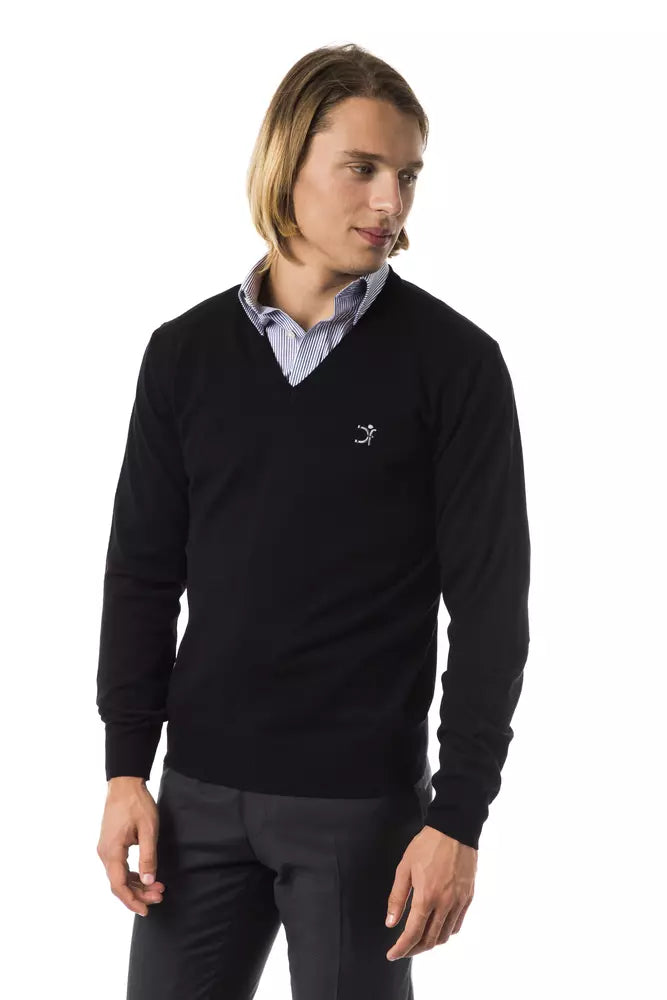 Pull en mérinos noir pour homme Uominitaliani