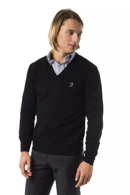 Pull en mérinos noir pour homme Uominitaliani