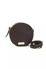 Pompei Donatella Brown Leather Small Oval Crossbody Bag