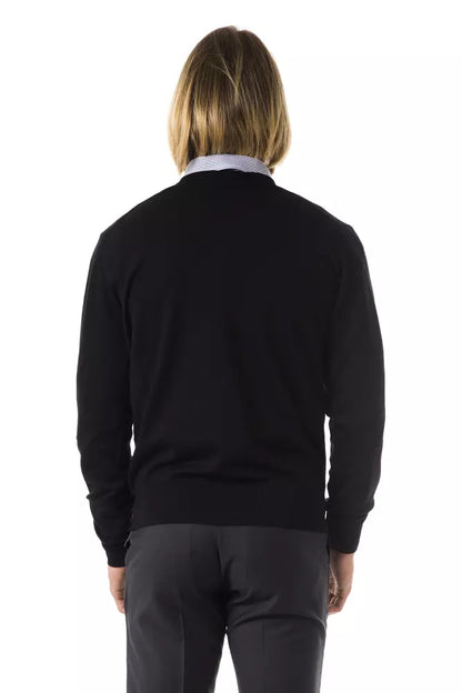 Pull en mérinos noir pour homme Uominitaliani