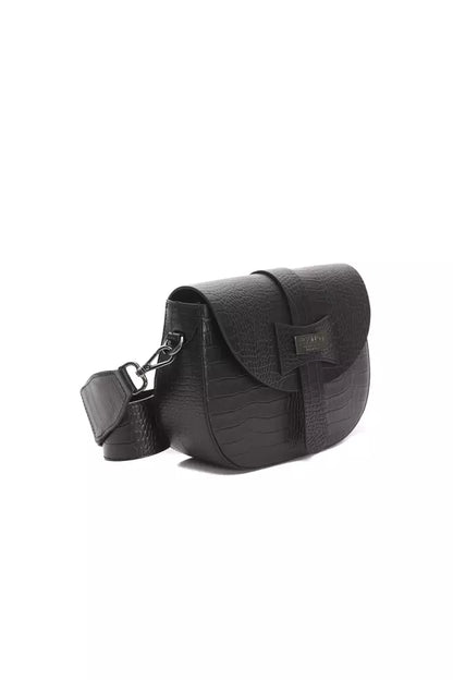 Sac bandoulière Pompei Donatella en cuir noir pour femme