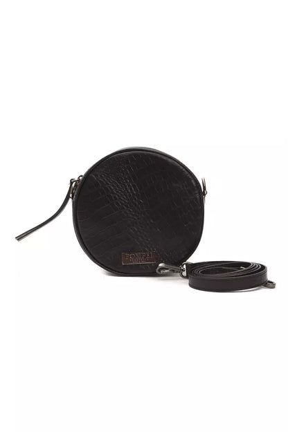 Sac bandoulière Pompei Donatella en cuir noir pour femme
