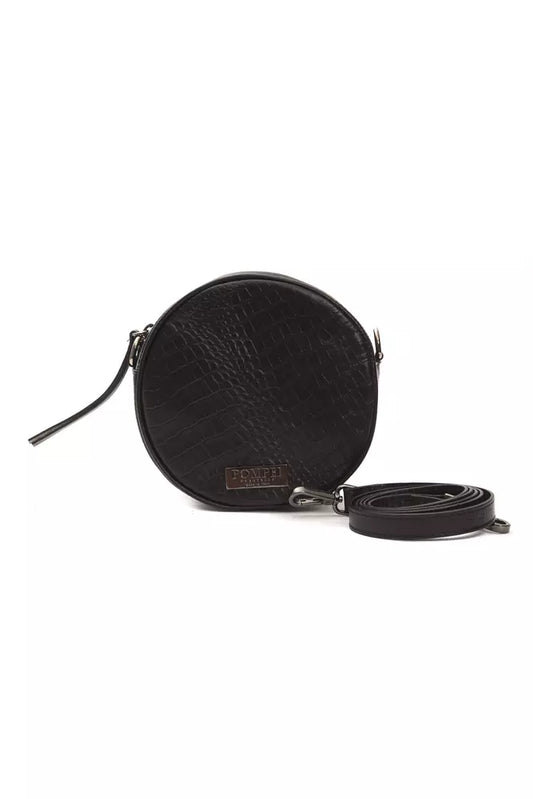 Sac bandoulière Pompei Donatella en cuir noir pour femme