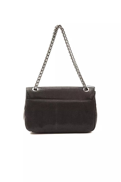 Sac bandoulière Pompei Donatella en cuir noir pour femme