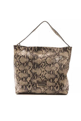 Pompei Donatella Sac à Main en Cuir Brun avec Imprimé Python