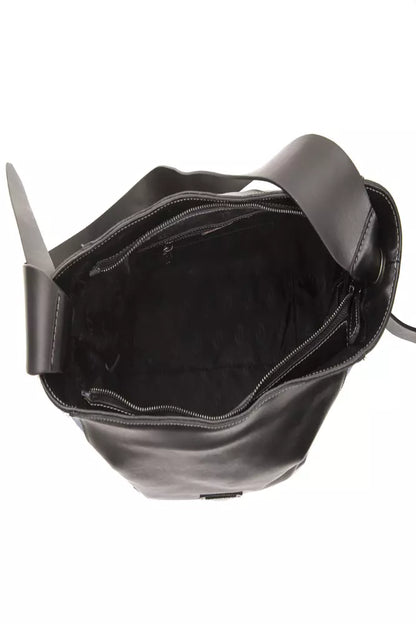 Sac à bandoulière Pompei Donatella en cuir noir pour femme