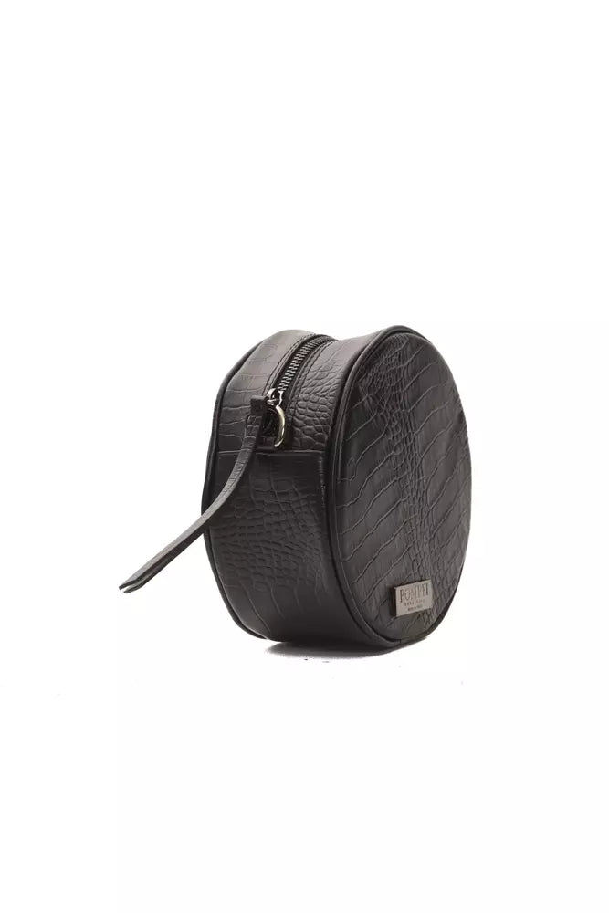 Sac bandoulière Pompei Donatella en cuir noir pour femme