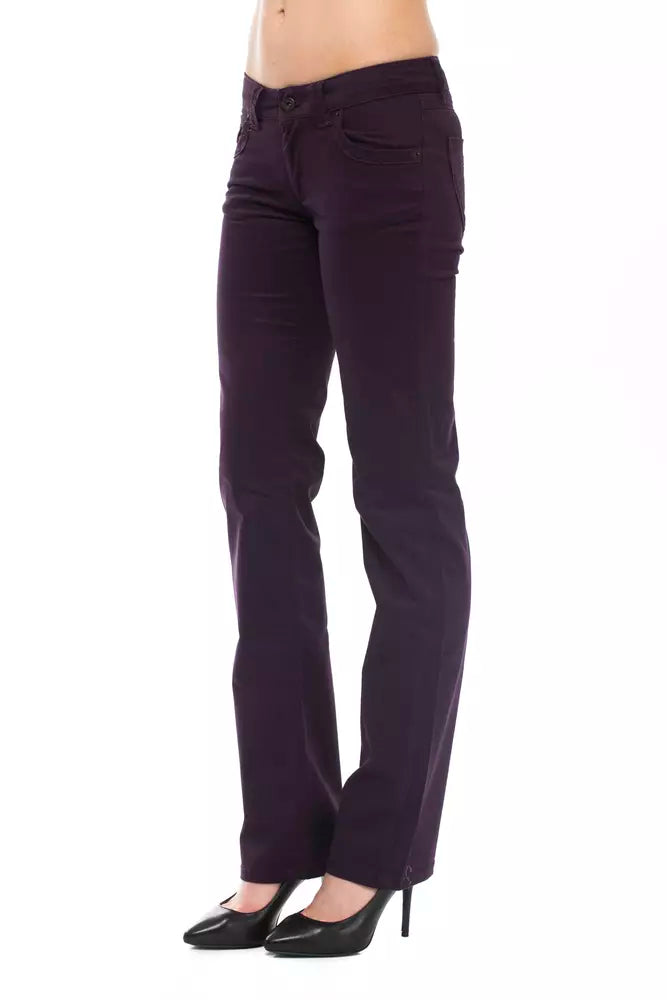 Ungaro Fever Purple Cotton Women Pant - Élégance et Confort