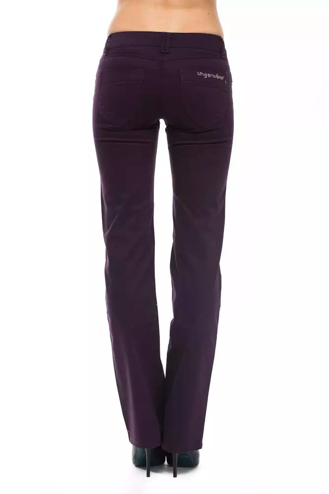 Ungaro Fever Purple Cotton Women Pant - Élégance et Confort