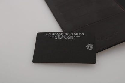 AG Spalding &amp; Bros Zwarte leren bifold reistas met logo