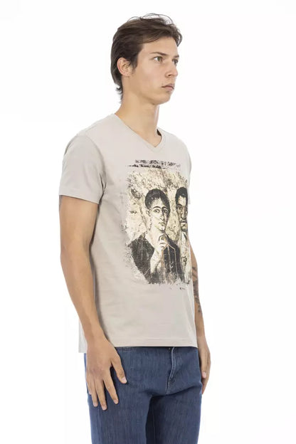 T-shirt homme en coton beige Trussardi Action