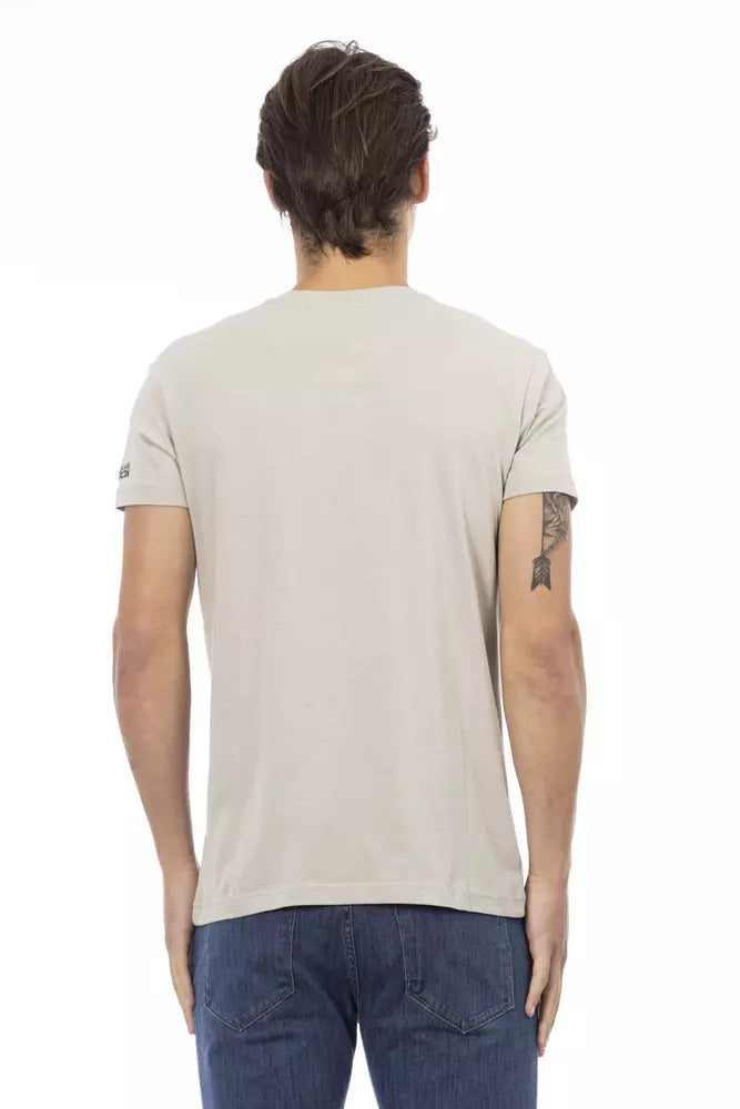 T-shirt homme en coton beige Trussardi Action
