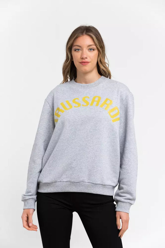 Sweatshirt femme en coton gris de Trussardi