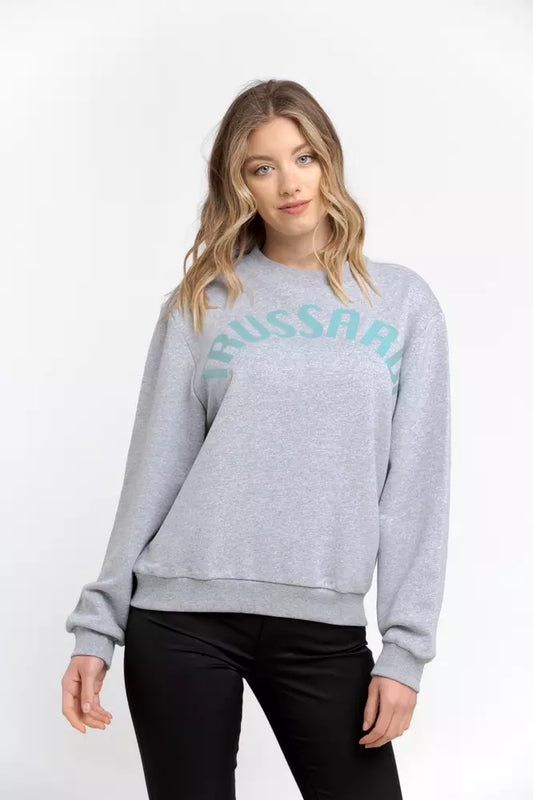 Sweatshirt femme en coton gris de Trussardi