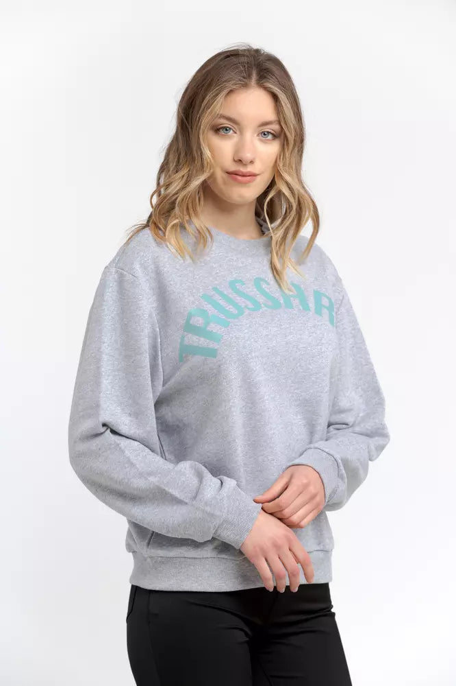 Sweatshirt femme en coton gris de Trussardi