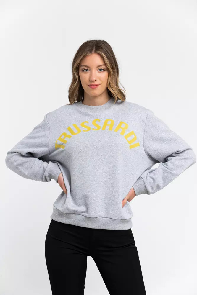 Sweatshirt femme en coton gris de Trussardi