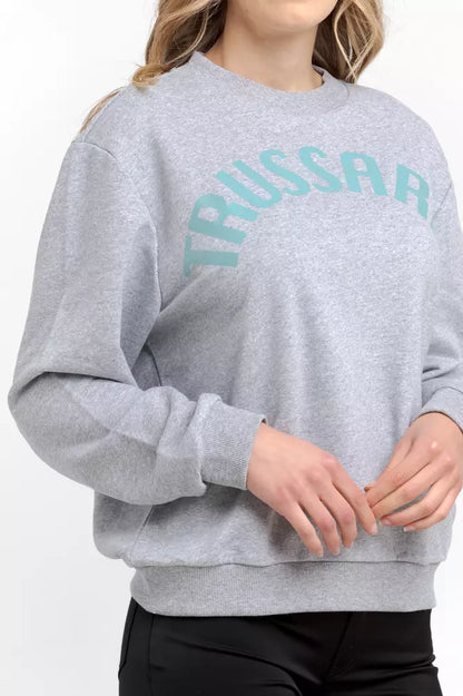 Sweatshirt femme en coton gris de Trussardi