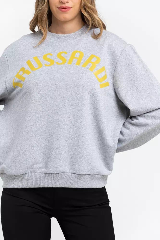 Sweatshirt femme en coton gris de Trussardi