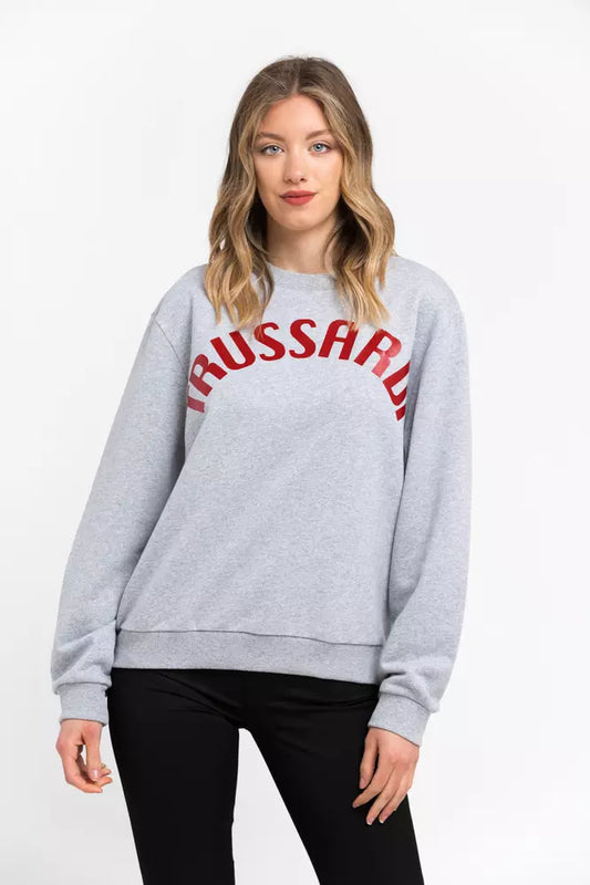 Sweatshirt femme en coton gris de Trussardi