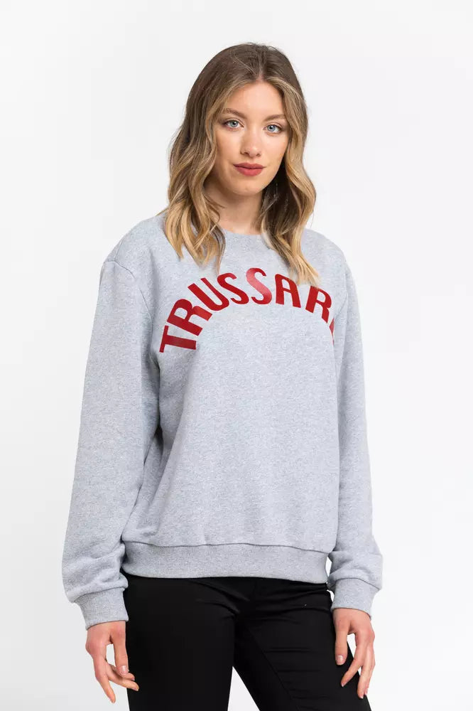 Sweatshirt femme en coton gris de Trussardi