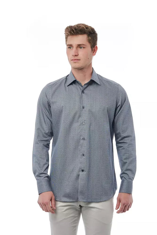 Chemise homme en coton noir Bagutta