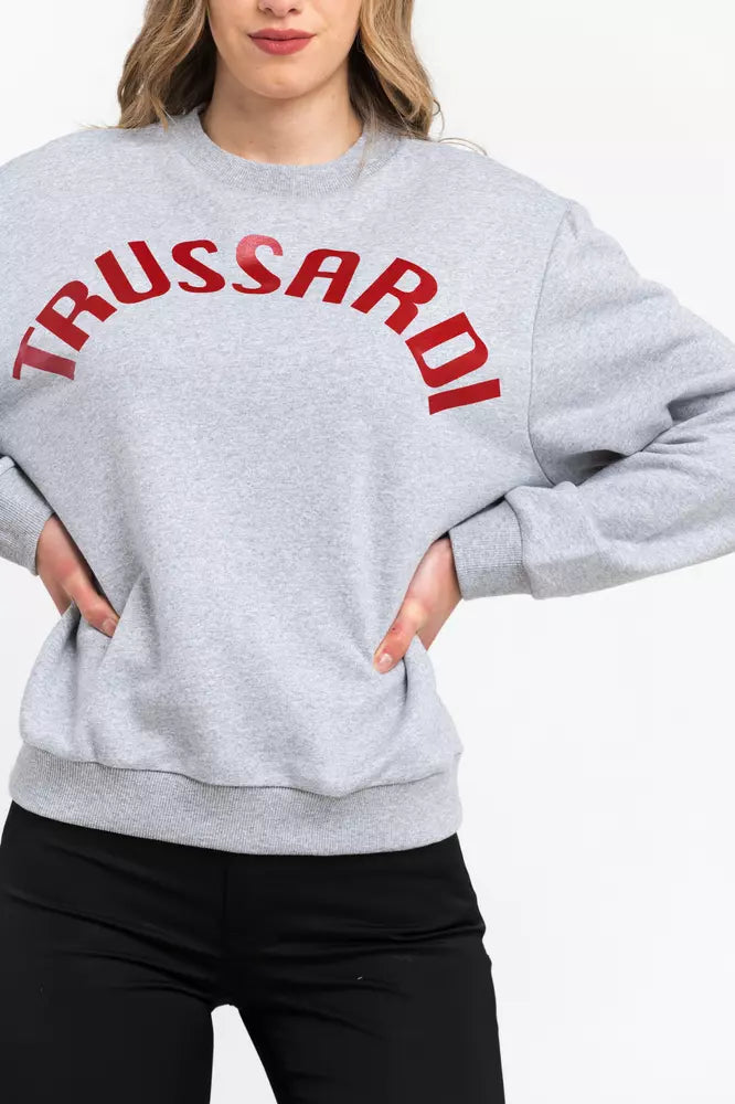 Sweatshirt femme en coton gris de Trussardi