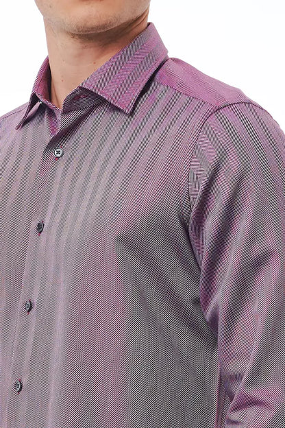 Chemise homme en coton bordeaux de Bagutta