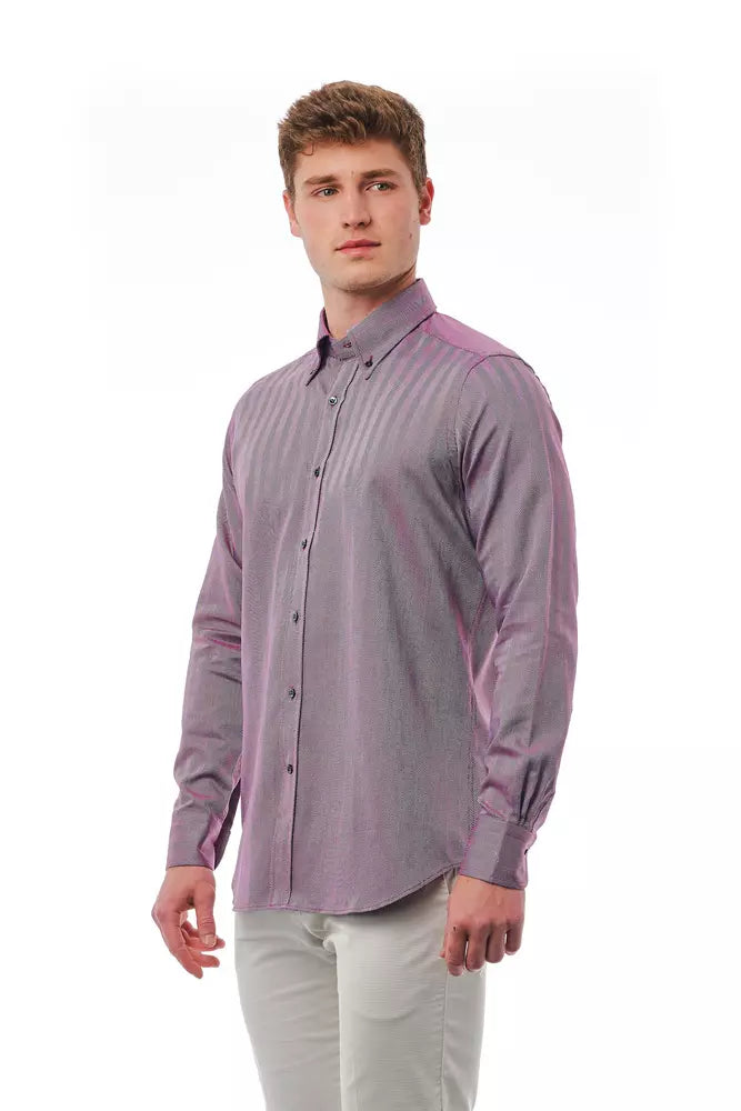 Chemise homme en coton bordeaux de Bagutta