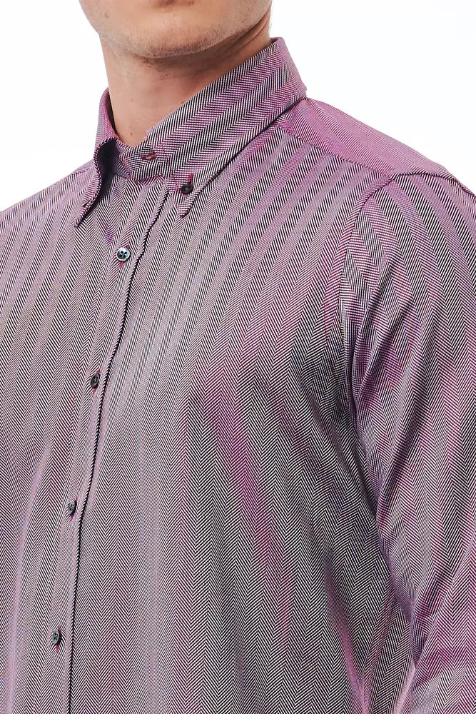 Chemise homme en coton bordeaux de Bagutta