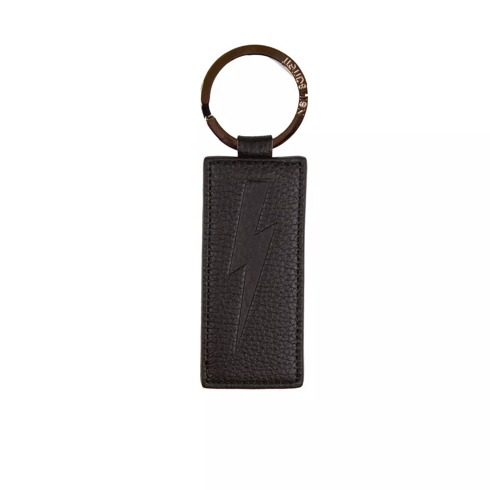 Porte-clés homme en cuir noir Neil Barrett