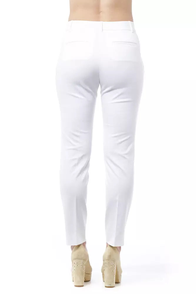 Peserico Chic High Waist Cigarette Leg Trousers - White