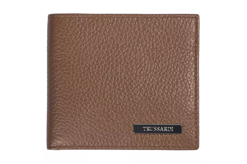 Portefeuille homme en cuir marron Trussardi