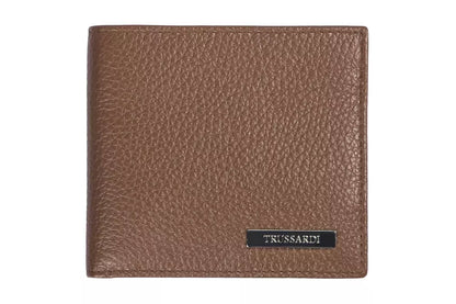 Portefeuille homme en cuir marron Trussardi